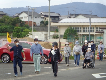 第２次避難所のコミュニティまで徒歩で避難