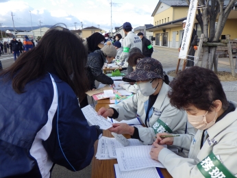 自治会単位で避難者一覧名簿の確認。